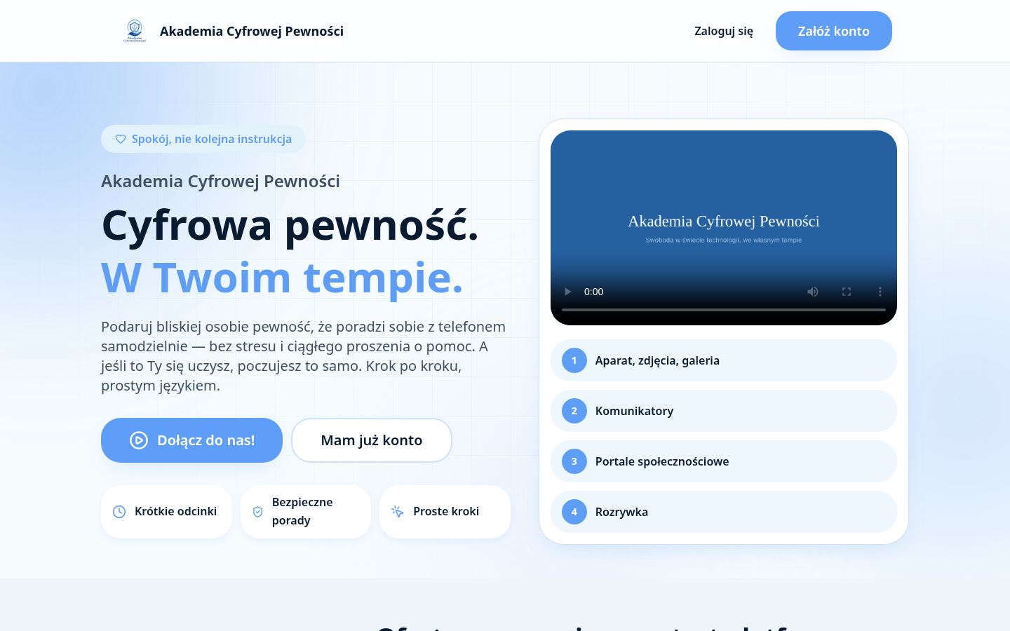 Podgląd strony Akademia Cyfrowej Pewności