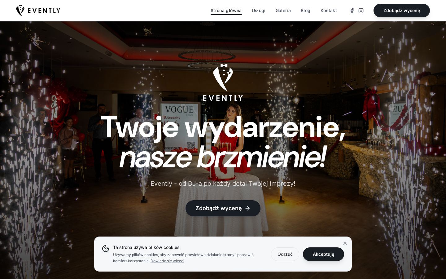 Podgląd strony DJ Evently